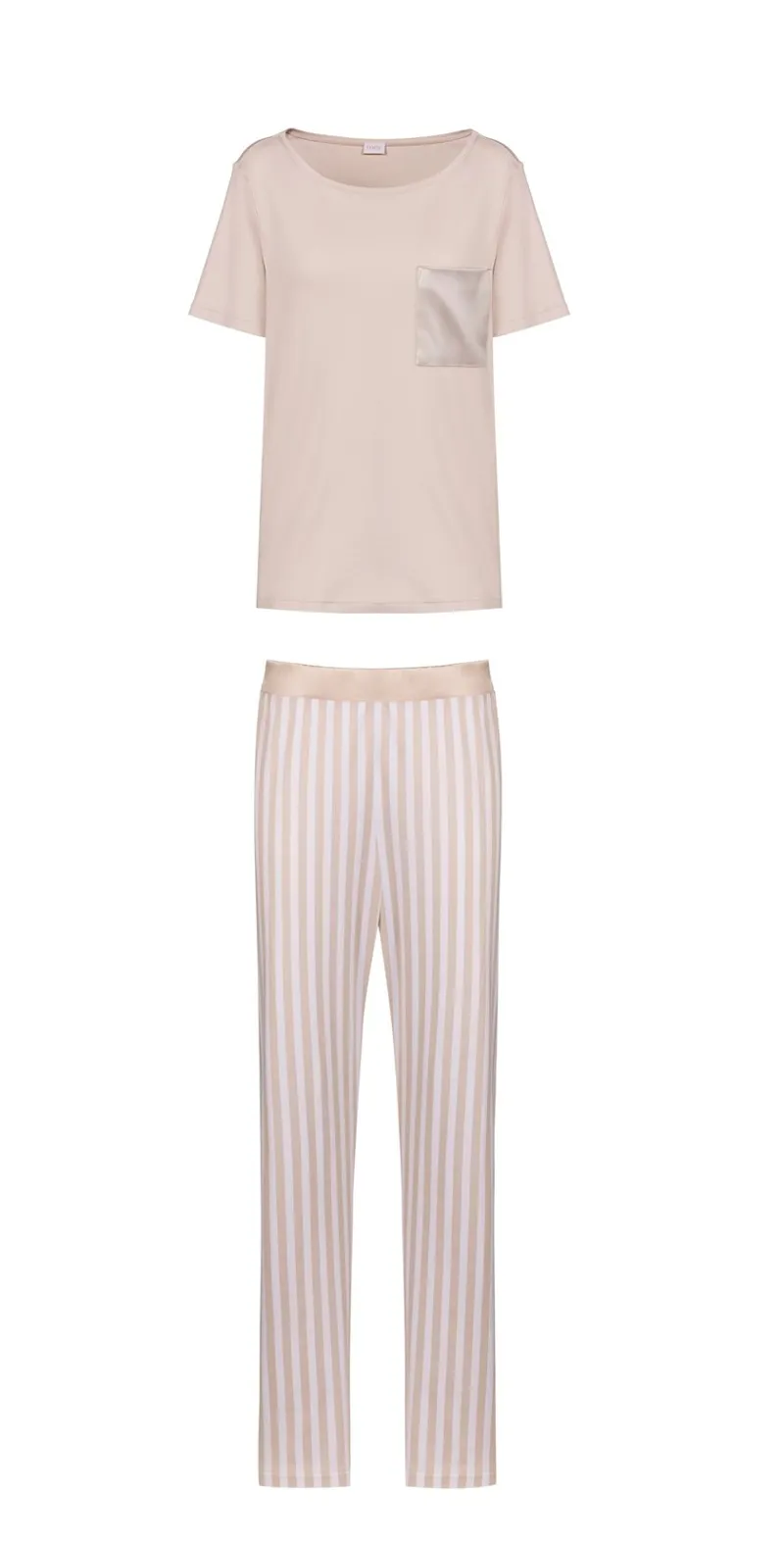 Mey Malea Elva Stripe Pyjama in Pale Taupe